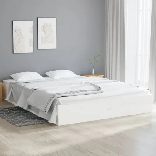 Okvir za krevet od masivnog drva bijeli 135x190 cm bračni - Bijela 135 x 190 cm Cijena