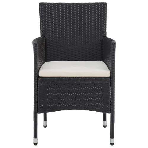Vrtna garnitura - 5-dijelni vrtni blagovaonski set od poliratana crni - Crna Cijena