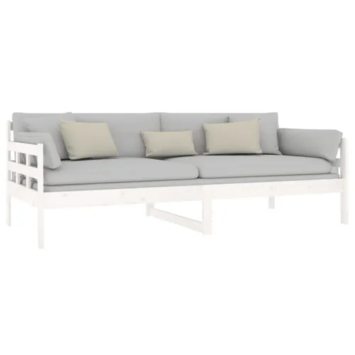 Dnevni ležaj bijeli od masivne borovine 90 x 200 cm - Bijela 90 x 200 cm Cijena