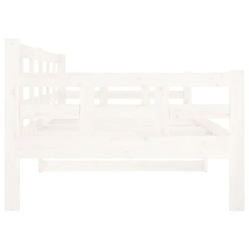 Dnevni ležaj bijeli od masivne borovine 90 x 200 cm - Bijela 90 x 200 cm Cijena