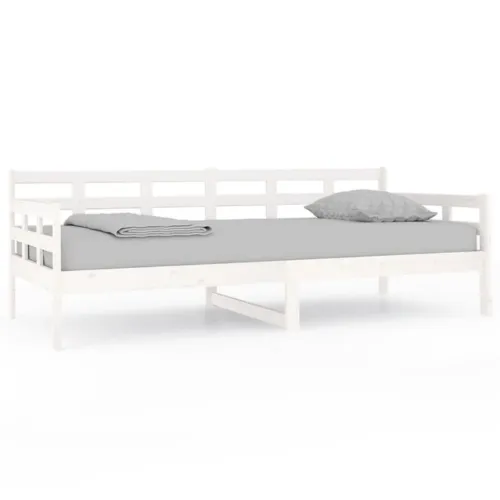 Dnevni ležaj bijeli od masivne borovine 90 x 200 cm - Bijela 90 x 200 cm Cijena