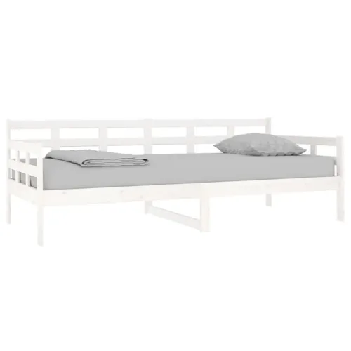 Dnevni ležaj bijeli od masivne borovine 90 x 200 cm - Bijela 90 x 200 cm Cijena