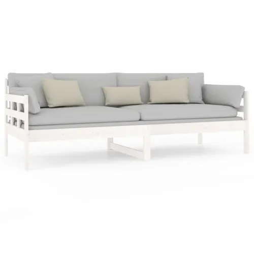 Dnevni ležaj bijeli 80 x 200 cm od masivne borovine - Bijela 80 x 200 cm Cijena