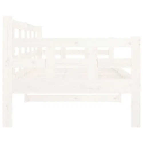 Dnevni ležaj bijeli 80 x 200 cm od masivne borovine - Bijela 80 x 200 cm Cijena