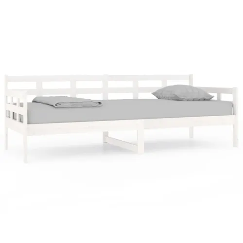 Dnevni ležaj bijeli 80 x 200 cm od masivne borovine - Bijela 80 x 200 cm Cijena