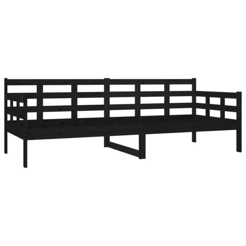 Dnevni ležaj od masivne borovine crni 80 x 200 cm - Crna 80 x 200 cm Cijena