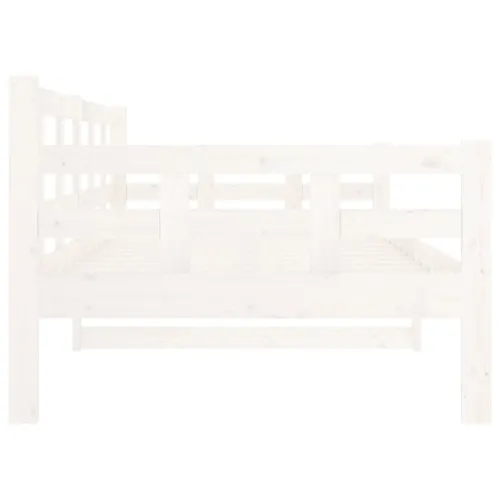 Dnevni ležaj bijeli od masivne borovine 90 x 190 cm - Bijela 90 x 190 cm Cijena