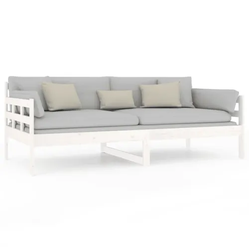 Dnevni ležaj bijeli od masivne borovine 90 x 190 cm - Bijela 90 x 190 cm Cijena