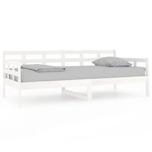 Dnevni ležaj bijeli od masivne borovine 90 x 190 cm - Bijela 90 x 190 cm Cijena
