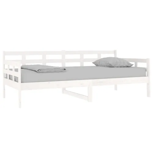 Dnevni ležaj bijeli od masivne borovine 90 x 190 cm - Bijela 90 x 190 cm Cijena