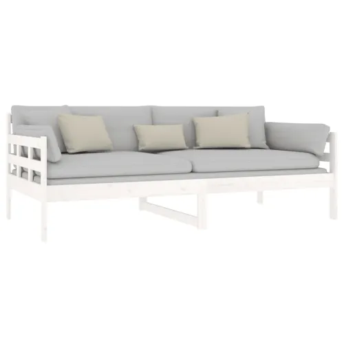 Dnevni ležaj bijeli od masivne borovine 90 x 190 cm - Bijela 90 x 190 cm Cijena