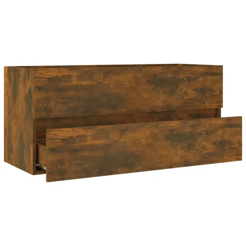 Ormarić za Lavabo - Umivaonik boja dimljenog hrasta 100x38,5x45cm drveni - Dimljeni hrast 100 x 38.5 x 45 cm Cijena