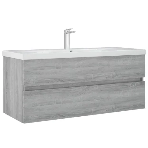 Ormarić za Lavabo - Umivaonik boja hrasta sonome 100x38,5x45 cm drveni - Sivi hrast sonoma 100 x 38.5 x 45 cm Cijena