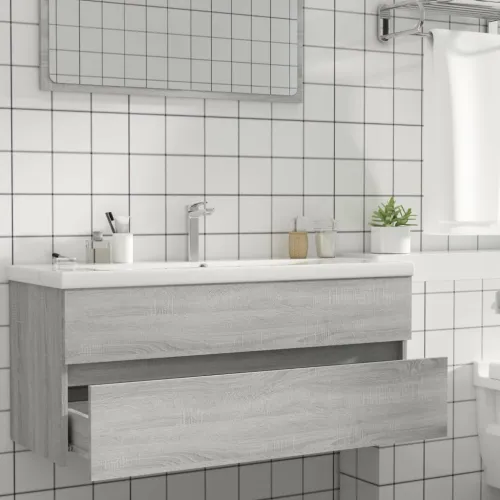 Ormarić za Lavabo - Umivaonik boja hrasta sonome 100x38,5x45 cm drveni - Sivi hrast sonoma 100 x 38.5 x 45 cm Cijena