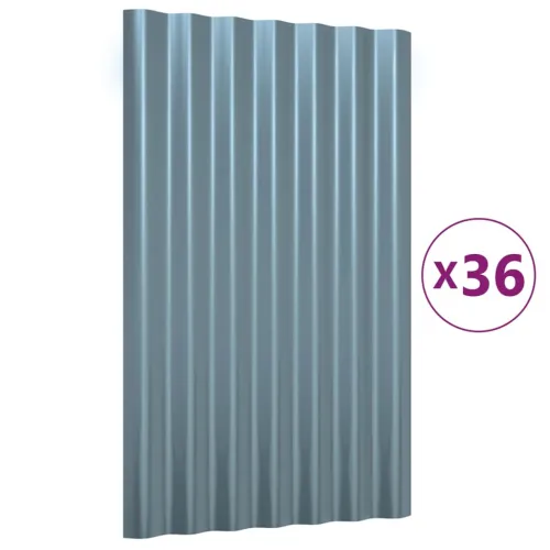 Krovni paneli 36 kom od pocinčanog čelika sivi 60 x 36 cm - Siva 60 x 36 cm 36 Cijena