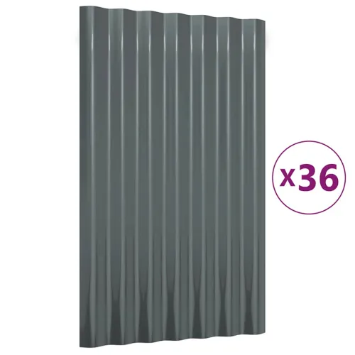 Krovni paneli 36 kom pocinčani čelik antracit 60 x 36 cm - Antracit 60 x 36 cm 36 Cijena