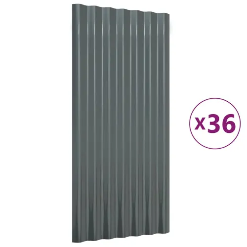 Krovni paneli 36 kom pocinčani čelik antracit 80 x 36 cm - Antracit 80 x 36 cm 36 Cijena
