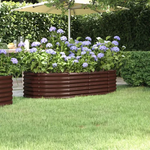 Povišena gredica - Vrtna gredica od pocinčanog čelika 152 x 80 x 36 cm smeđi - Smeđa 152 x 80 x 36 cm 1 Smeđa Cijena