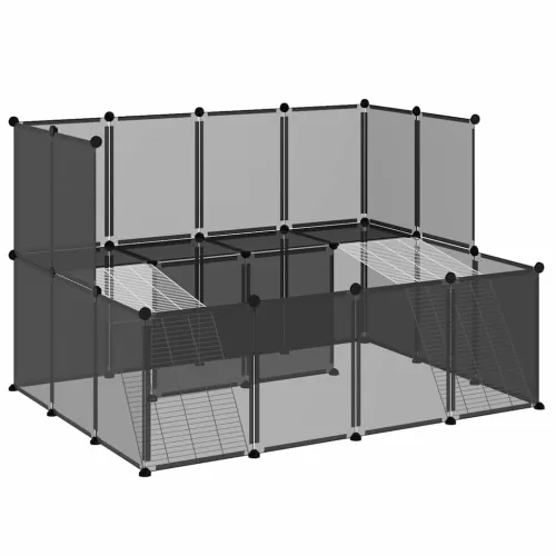 Kavez za male životinje crni 143 x 107 x 93 cm PP i čelik - Crna Crna Cijena