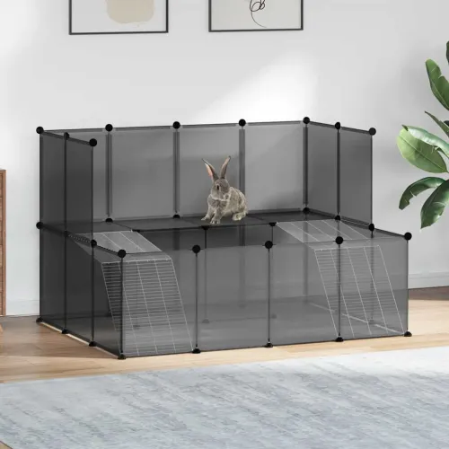 Kavez za male životinje crni 143 x 107 x 93 cm PP i čelik - Crna Crna Cijena