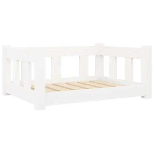 Krevet za pse bijeli 65,5 x 50,5 x 28 cm od masivne borovine - Bijela 65.5 x 50.5 x 28 cm Cijena
