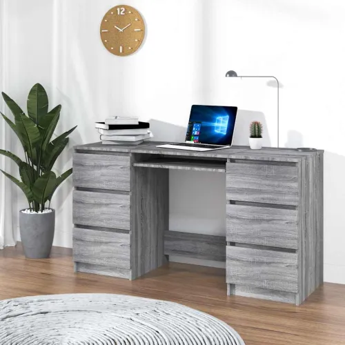 Pisaći stol boja hrasta sonome 140x50x77 cm konstruirano drvo - Sivi hrast sonoma Cijena