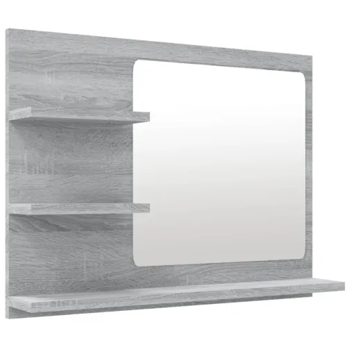 Kupaonsko ogledalo boja sivog hrasta 60 x 10,5x 45 cm drveno - Sivi hrast sonoma Cijena