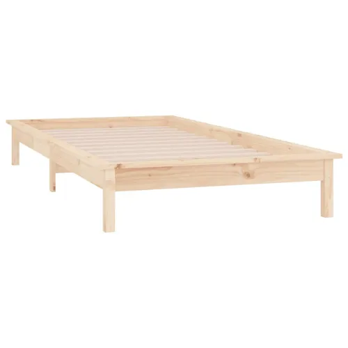 LED okvir za krevet 100 x 200 cm od masivnog drva - Prirodna 100 x 200 cm Cijena