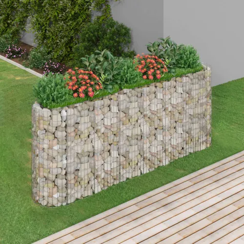 Gabionska povišena gredica od pocinčanog željeza 260x50x100 cm - 260 x 50 x 100 cm Cijena