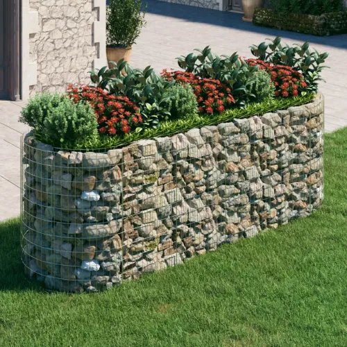Gabionska povišena gredica od pocinčanog željeza 300x100x100 cm - 300 x 100 x 100 cm Cijena
