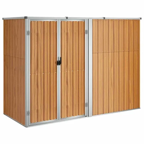 Vrtna kućica - Vrtno spremište smeđe 225 x 89 x 161 cm od pocinčanog čelika - Smeđa 225 x 89 x 161 cm 1 Smeđa Cijena