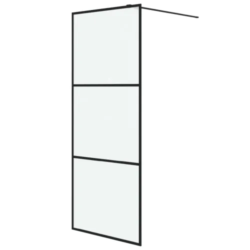Pregrada za tuš crna 80 x 195 cm s mutnim staklom ESG - Crna 80 x 195 cm Matirano Cijena