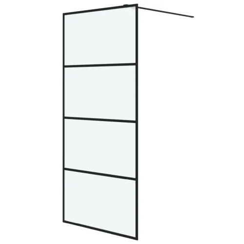 Pregrada za tuš crna 90 x 195 cm s mutnim staklom ESG - Crna 90 x 195 cm Matirano Cijena