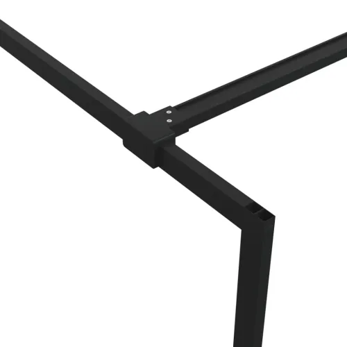 Pregrada za tuš crna 90 x 195 cm s napola mutnim staklom ESG - Crna 90 x 195 cm napola matirano Cijena