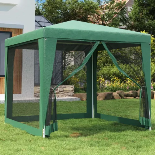 Šator za svadbe - šator za zabave s 4 mrežasta bočna zida zeleni 2,5 x 2,5 m HDPE - Zelena 2.5 x 2.5 m s 4 bočna zida Cijena