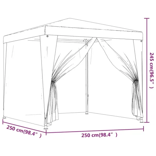 Šator za svadbe - šator za zabave s 4 mrežasta bočna zida zeleni 2,5 x 2,5 m HDPE - Zelena 2.5 x 2.5 m s 4 bočna zida Cijena