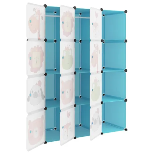 Dječji kockasti ormarić za pohranu s 12 kocki plavi od PP-a - Plava 110 x 46.5 x 144 cm 1 1 Cijena