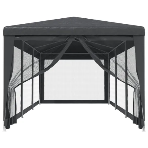 Šator za svadbe - šator za zabave sa8 mrežastih bočnih zidova antracit 3x9 m HDPE - Antracit 3 x 9 m with 8 sidewalls Cijena
