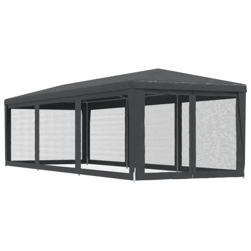 Šator za svadbe - šator za zabave sa8 mrežastih bočnih zidova antracit 3x9 m HDPE - Antracit 3 x 9 m with 8 sidewalls Cijena