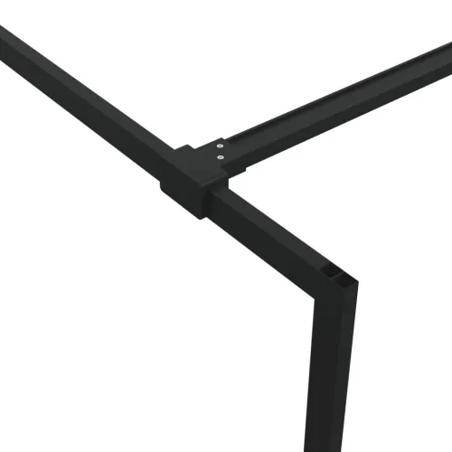Pregrada za tuš crna 140 x 195 cm s prozirnim staklom ESG - Crna 140 x 195 cm Prugasta Cijena