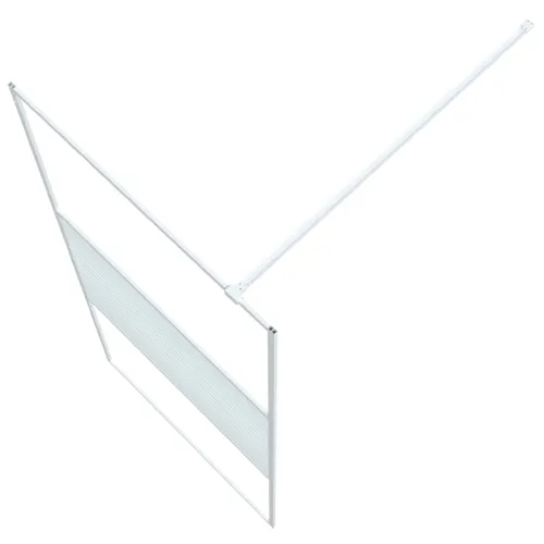 Pregrada za tuš bijela 90 x 195 cm s prozirnim staklom ESG - Bijela 90 x 195 cm Prugasta Cijena