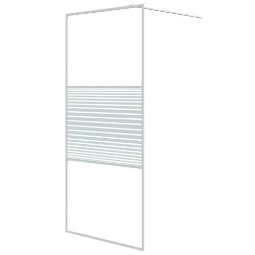 Pregrada za tuš bijela 90 x 195 cm s prozirnim staklom ESG - Bijela 90 x 195 cm Prugasta Cijena