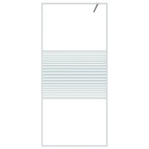Pregrada za tuš bijela 90 x 195 cm s prozirnim staklom ESG - Bijela 90 x 195 cm Prugasta Cijena