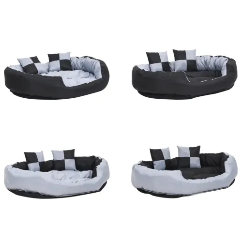 Dvostrani perivi jastuk za pse sivo-crni 110 x 80 x 23 cm - Siva i crna 110 x 80 x 23 cm Cijena