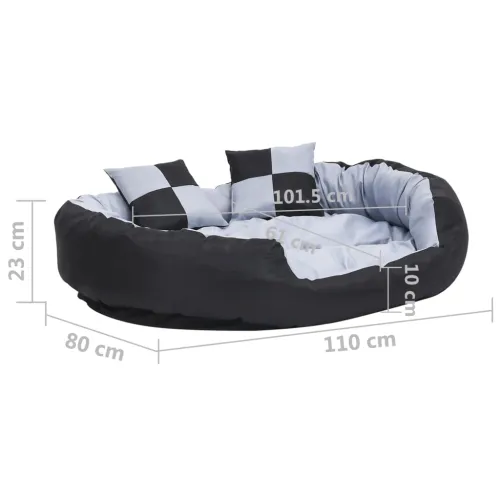 Dvostrani perivi jastuk za pse sivo-crni 110 x 80 x 23 cm - Siva i crna 110 x 80 x 23 cm Cijena