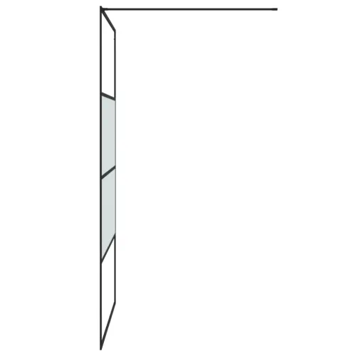 Pregrada za tuš crna 115 x 195 cm s napola mutnim staklom ESG - Crna 115 x 195 cm napola matirano Cijena
