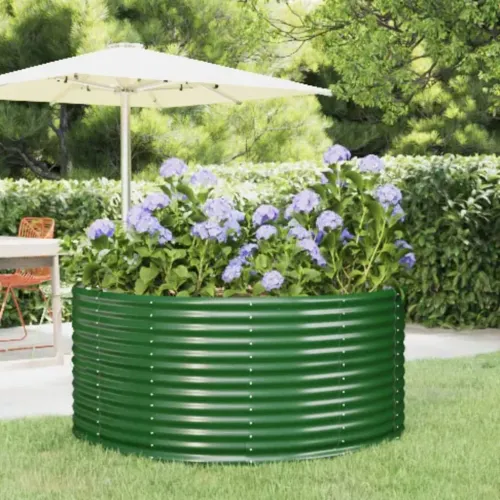 Vrtna povišena gredica zelena 140x140x68 cm pocinčani čelik - Zelena 140 x 140 x 68 cm 1 Zelena Cijena