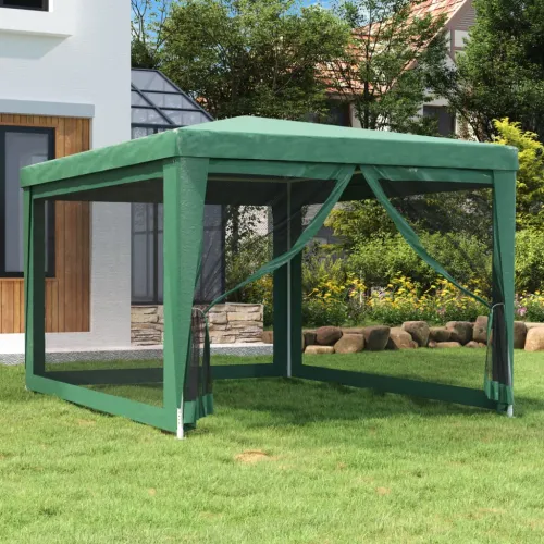 Šator za svadbe - šator za zabave s 4 mrežasta bočna zida zeleni 3 x 4 m HDPE - Zelena 3 x 4 m s 4 bočna zida Cijena
