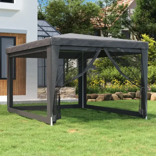 Šator za svadbe - šator za zabave s 4 mrežasta bočna zida antracit 3 x 4 m HDPE - Antracit 3 x 4 m 1 s 4 bočna zida Cijena