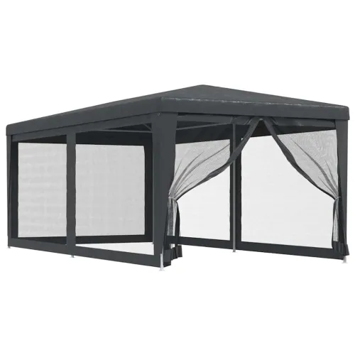 Šator za svadbe - šator za zabave sa 6 mrežastih bočnih zidova antracit 3x6m HDPE - Antracit 3 x 6 m with 6 sidewalls Cijena